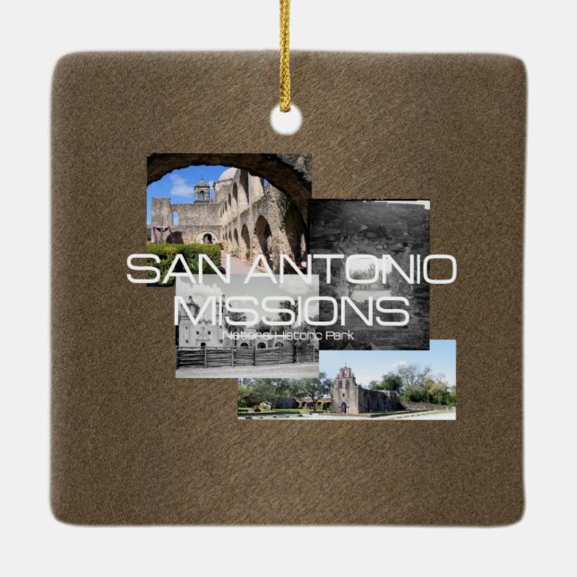 Ornement En Céramique Missions d'ABH San Antonio (Dos)