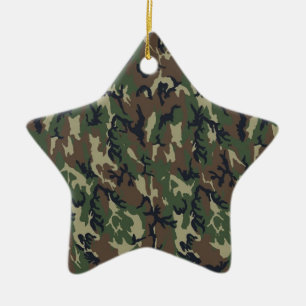 Ornement En Céramique Modèle Arrière - plan de Woodland Camouflage
