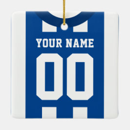 Ornement En Céramique Modèle bleu Jersey Sports Personnalisable
