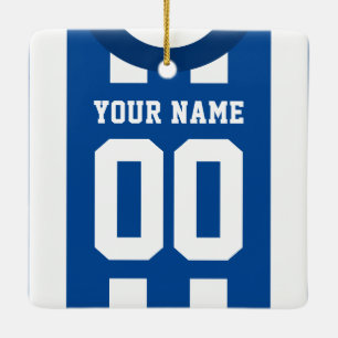 Ornement En Céramique Modèle bleu Jersey Sports Personnalisable