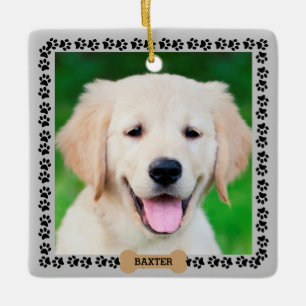 Ornement En Céramique Modèle de nom de photo de chien