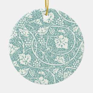 Ornement En Céramique Modèle de raisin de William Morris sarcelle turquo