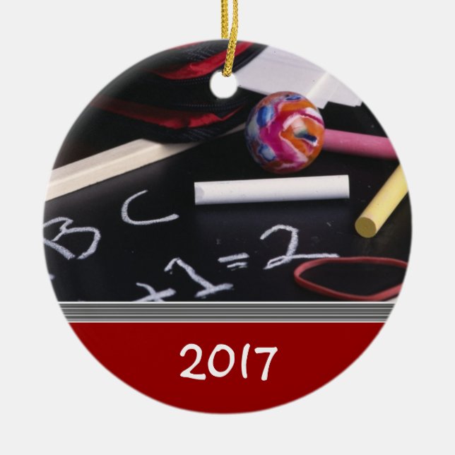 Ornement En Céramique Modèle D'Ornement De Noël D'ENSEIGNANT Personnalis (Devant)