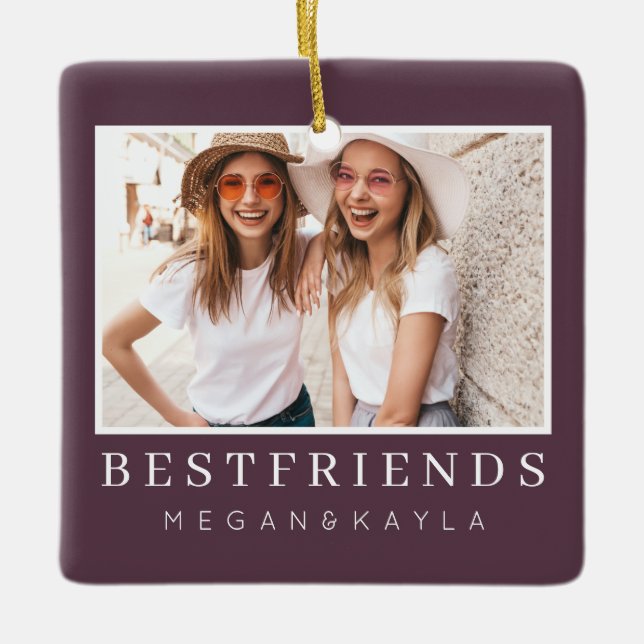 Ornement En Céramique Modern Chic Best Friends BFF Photo (Devant)