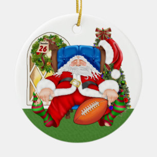 Ornement En Céramique MON FAV ! Football Père Noël - SRF