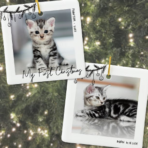 Ornement En Céramique Mon premier Noël avec mon chaton photo d'animal de