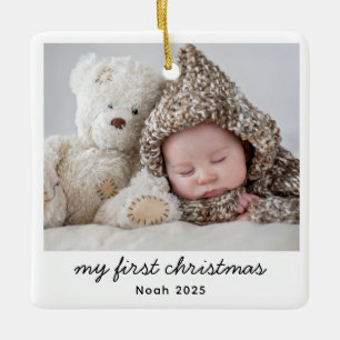 Ornement En Céramique Mon premier Noël bébé Photo souvenir