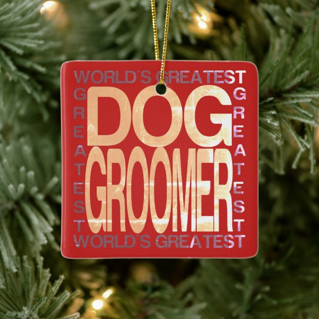 Ornement En Céramique Monde le plus grand éleveur de chiens (Arbre)