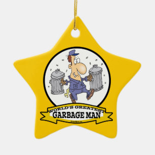 ORNEMENT EN CÉRAMIQUE MONDE LE PLUS GRAND GARBAGE HOMME CARTOON