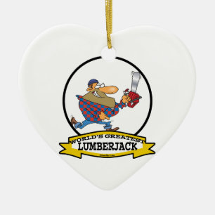 ORNEMENT EN CÉRAMIQUE MONDE LE PLUS GRAND LUMBERJACK HOMME CARTOON