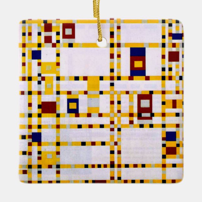 Ornement En Céramique Mondrian - Broadway Boogie Woogie (Devant)