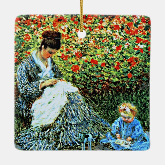 Ornement En Céramique Monet - Camille Monet et Enfant (Dos)