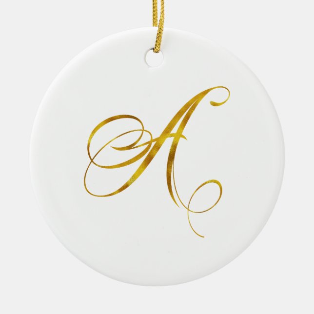 Ornement En Céramique Monogramme fait sur commande que les monogrammes (Devant)