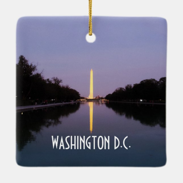 Ornement En Céramique Monument de Washington au coucher du soleil (Dos)