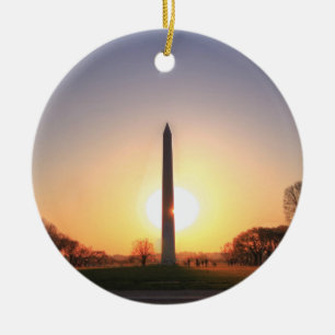 Ornement En Céramique Monument de Washington au coucher du soleil