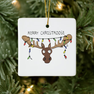 Ornement En Céramique Moose Cute Funny Noël