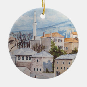 Ornement En Céramique Mostar, Bosnie - Peinture des paysages urbains acr