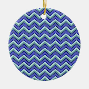 Ornement En Céramique Motif Blue Sapphire Chevron