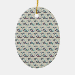 Ornement En Céramique Motif Champagne Paisley