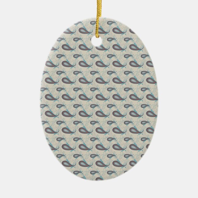 Ornement En Céramique Motif Champagne Paisley (Devant)