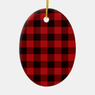 Ornement En Céramique Motif classique rouge et noir