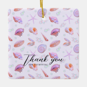 Ornement En Céramique Motif Coquillage Pastel avec Texte Personnalisé