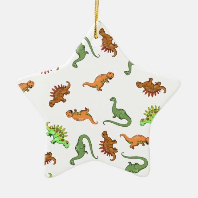 Ornement En Céramique Motif Cute Dinosaur (Devant)
