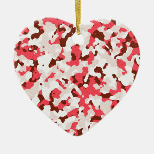 Ornement En Céramique Motif de camouflage rouge