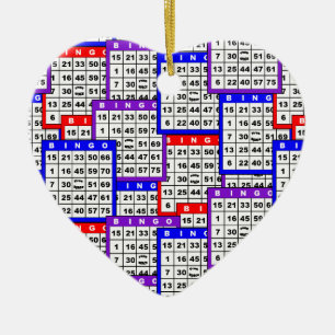 Ornement En Céramique Motif de cartes de bingo-test