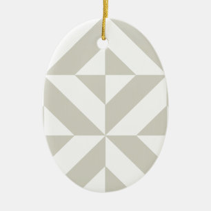 Ornement En Céramique Motif de cube géométrique gris moyen