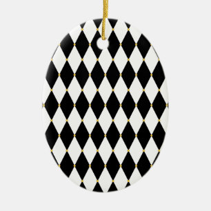 Ornement En Céramique Motif de diamant de harlequin