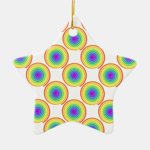 Ornement En Céramique Motif de spirale arc-en-ciel