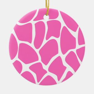 Ornement En Céramique Motif d'impression de girafe dans le rose lumineux