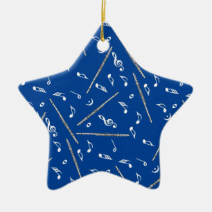 Ornement En Céramique Motif Flue Music Notes