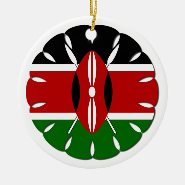 Ornement En Céramique Motif kenyan rond : un symbole national (Devant)