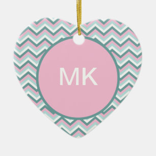 Ornement En Céramique Motif Ocean Mist Chevron