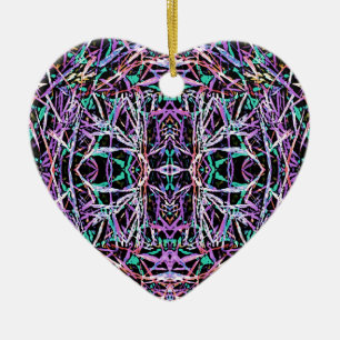 Ornement En Céramique Motif psychédélique en rose