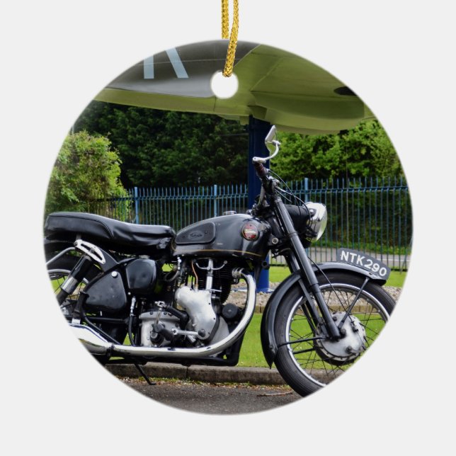 Ornement En Céramique Moto Et Spitfire (Devant)