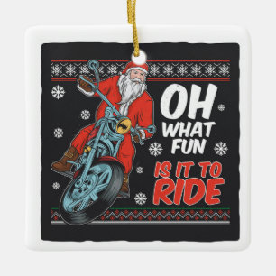 Ornement En Céramique Moto Père Noël avec devis