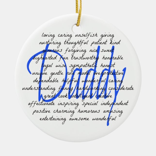 Ornement En Céramique Mots Pour Papa (Devant)