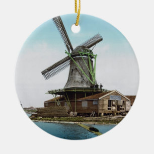 Ornement En Céramique Moulin à vent de la Hollande