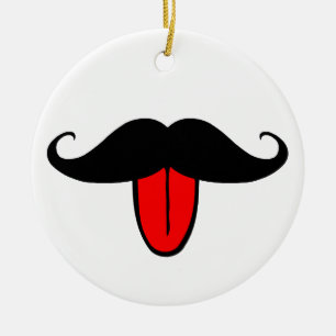 Ornement En Céramique Moustache drôle