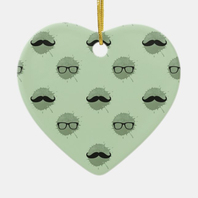 Ornement En Céramique Moustaches à la menthe (Devant)