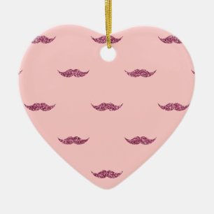 Ornement En Céramique Moustaches Parties scintillant roses