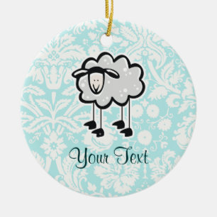 Ornement En Céramique Moutons ; Mignon