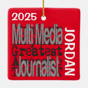 Ornement En Céramique Multi Media Journalist Extraordinaire CUSTOM