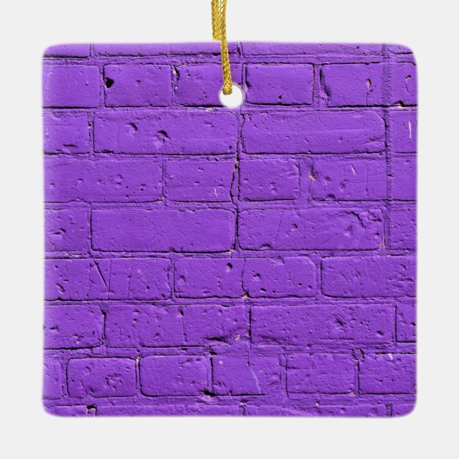 Ornement En Céramique Mur en brique violet peint (Devant)