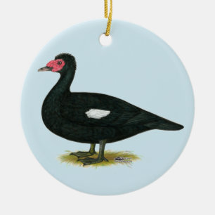 Ornement En Céramique Muscovy Black Drake