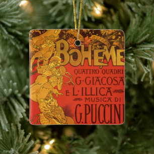 Ornement En Céramique Musique Art Nouveau vintage, Opéra de La Bohême, 1