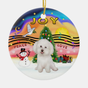 Ornement En Céramique Musique de Noël 2P - Bichon Frise 7